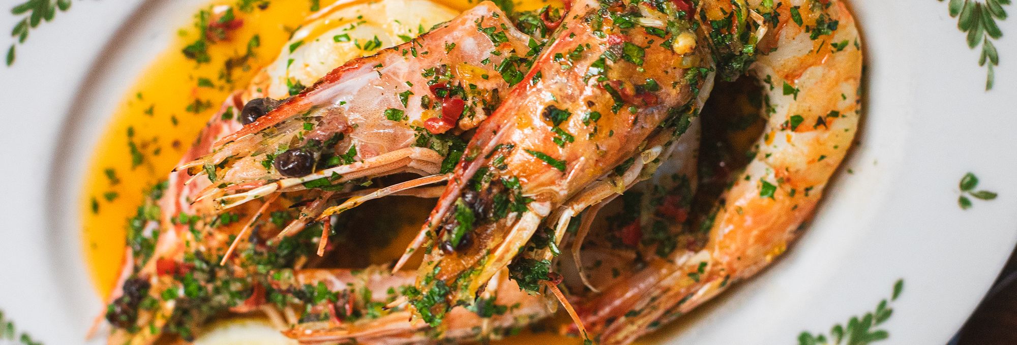 gambero - seared prawn with calabrian chili butter and lemon