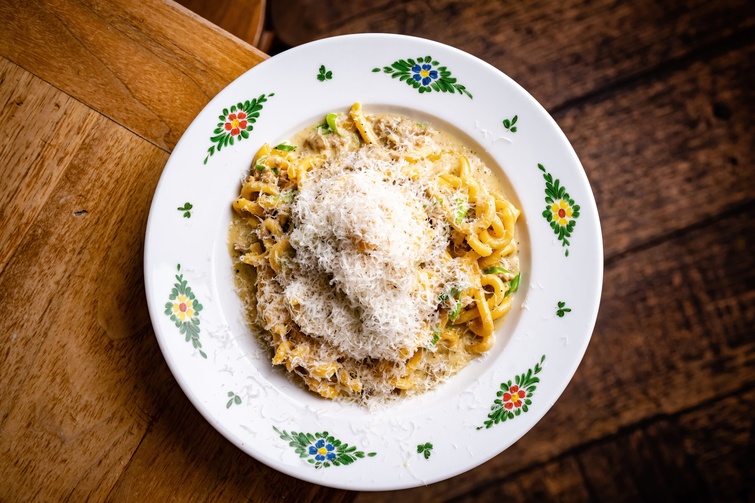 a plate of gramigna pasta